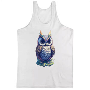 Camiseta Regata Coruja Fantasy Art Neon