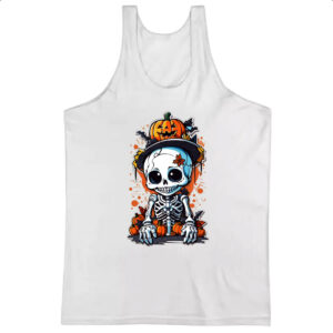 Camiseta Regata Cute esqueleto halloween