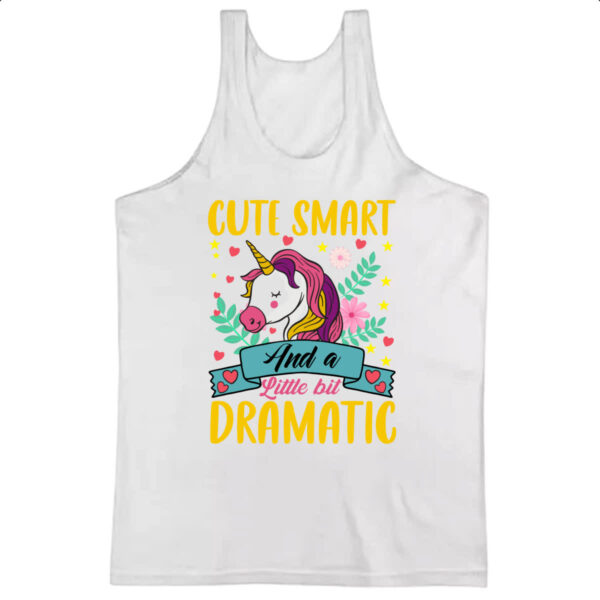 Camiseta Regata Cute smart and litle bit dramatic unicornio