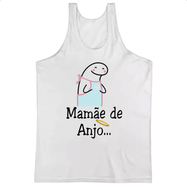 Camiseta Regata Dia das maes Flork Mamae de anjo