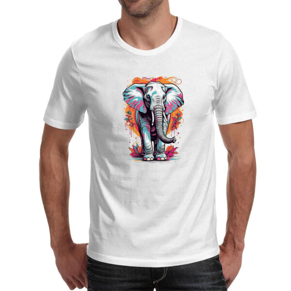 Camiseta Unissex Elefante arte psicodelica - Imagem 2