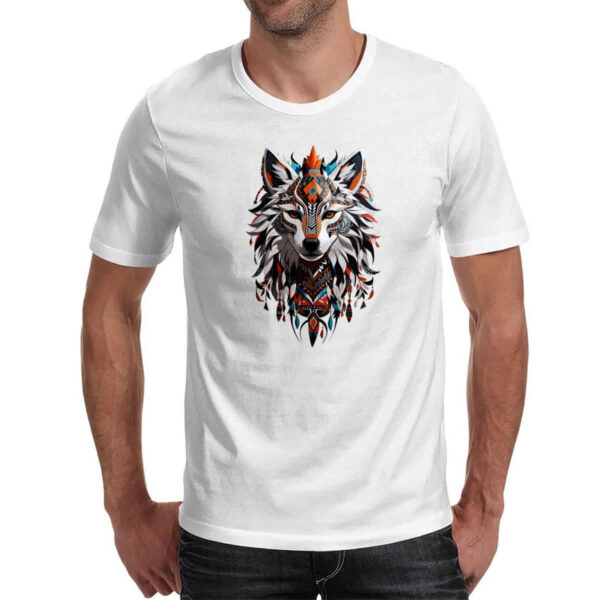 Camiseta Unissex Espirito lobo tribal - Imagem 2