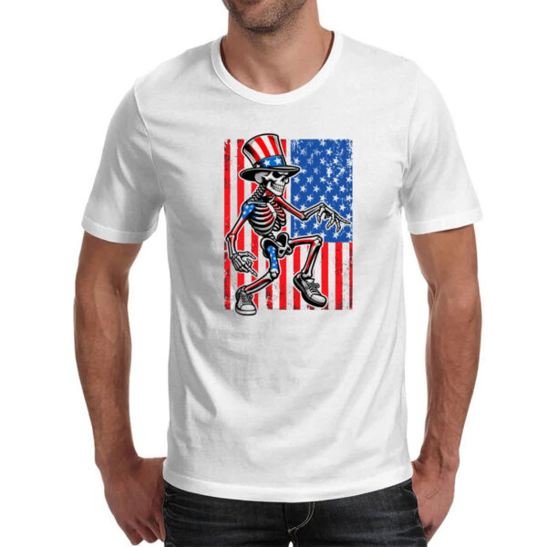Camiseta Unissex Esqueleto Estados Unidos Vintage - Imagem 2