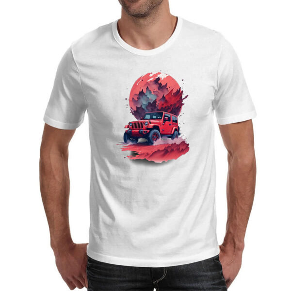 Camiseta Unissex Jeep Vermelho Sunset Art - Imagem 2