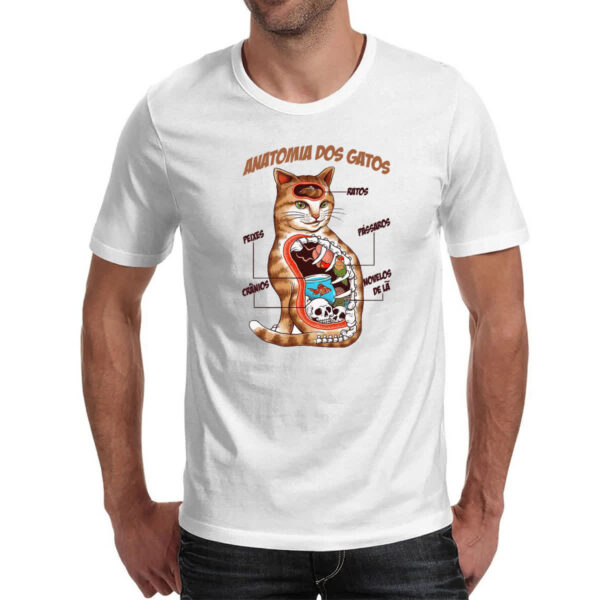 Camiseta Unissex Anatomia dos gatos - Imagem 2