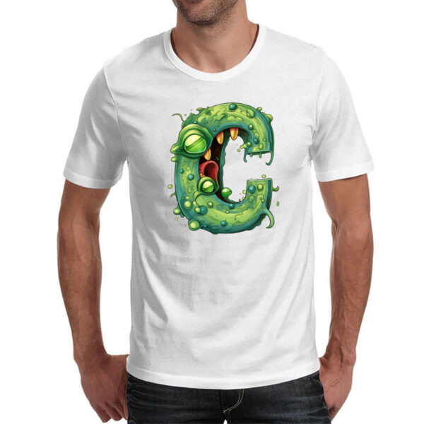 Camiseta Unissex Zumbi Alfabeto Letra C - Imagem 2
