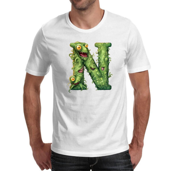 Camiseta Unissex Zumbi Alfabeto Letra N - Imagem 2