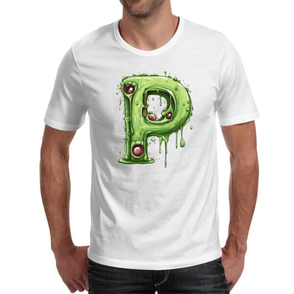 Camiseta Unissex Zumbi Alfabeto Letra P - Imagem 2
