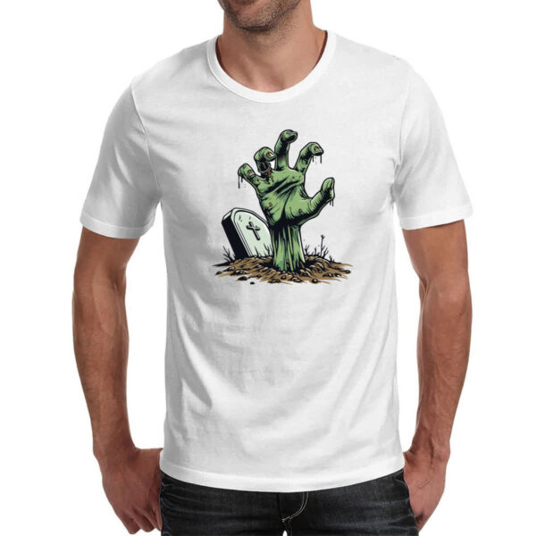Camiseta Unissex Zumbi saindo da cova - Imagem 2