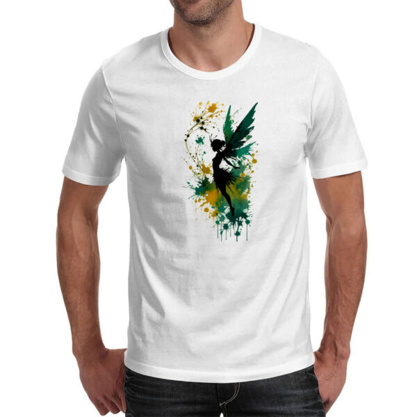 Camiseta Unissex Fada da floresta silhueta splash - Imagem 2