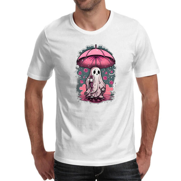Camiseta Unissex Fantasma chuva de rosas - Imagem 2