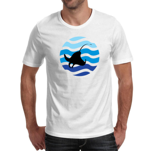 Camiseta Unissex Animais marinhos arraia silhueta sunset - Imagem 2