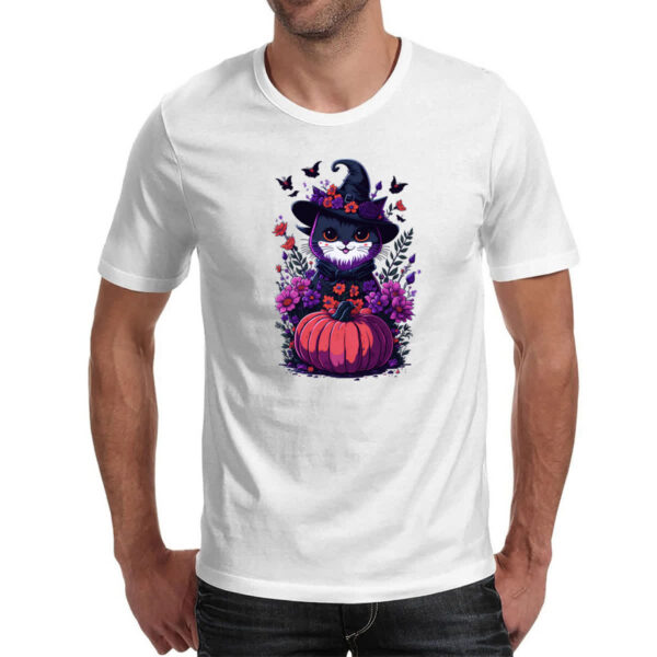 Camiseta Unissex Gatinha Bruxa com abobora - Imagem 2