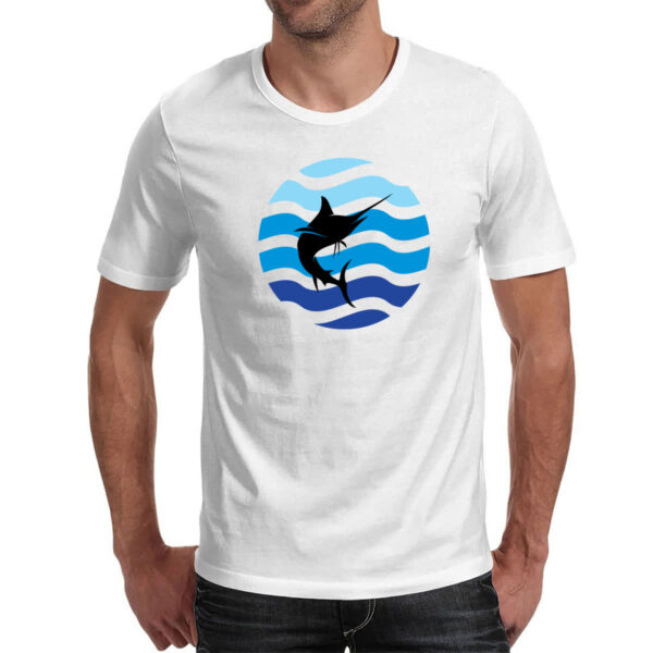 Camiseta Unissex Animais marinhos marlim silhueta sunset - Imagem 2