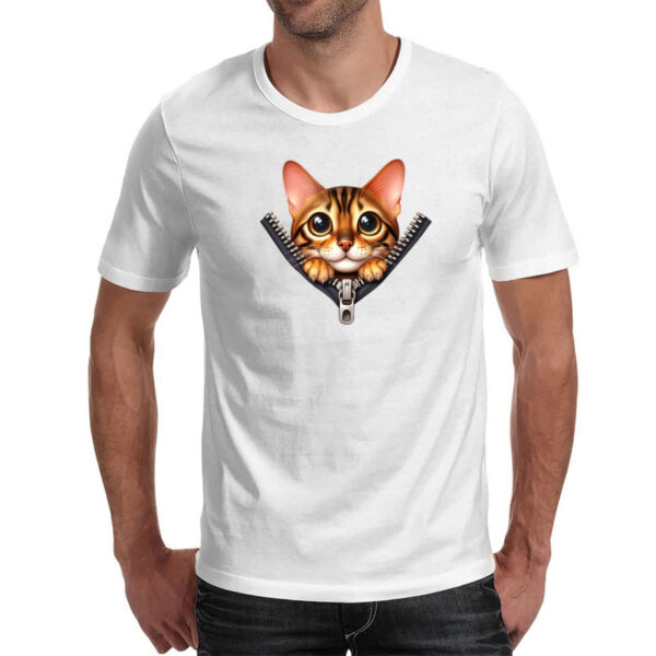 Camiseta Unissex Gato de bengala no ziper - Imagem 2