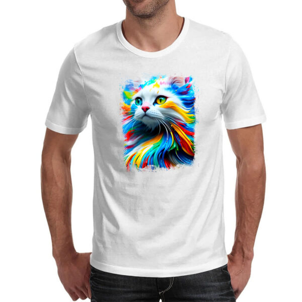 Camiseta Unissex Gato Splash Art Color - Imagem 2