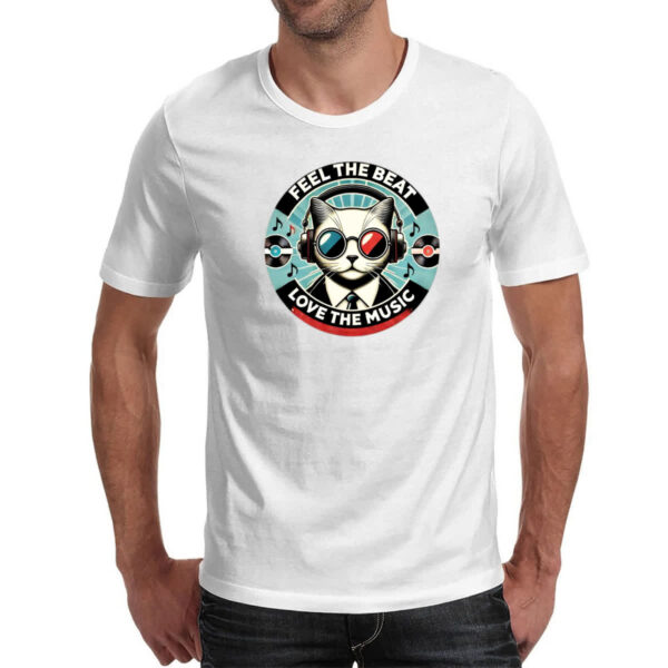 Camiseta Unissex Gato feel the beet love music - Imagem 2