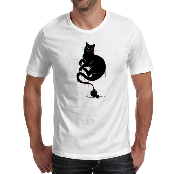 Camiseta Unissex Gato na tinta - Imagem 2