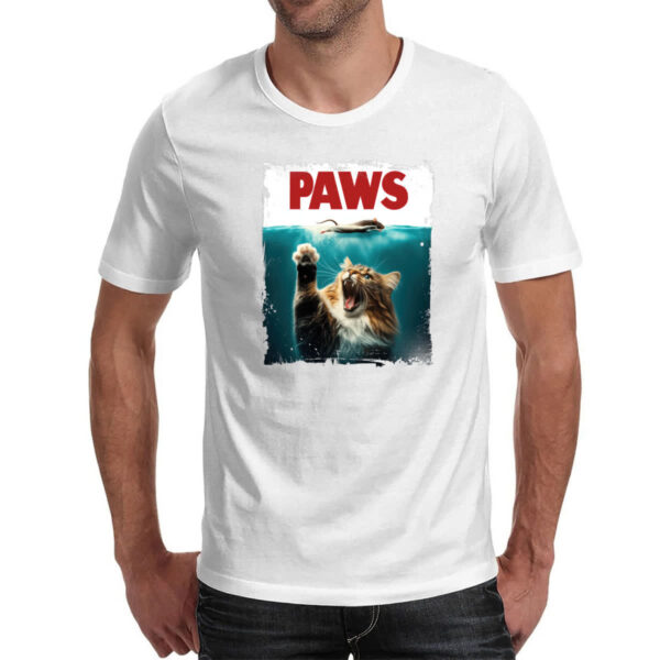Camiseta Unissex Gato parodia tubarao - Imagem 2