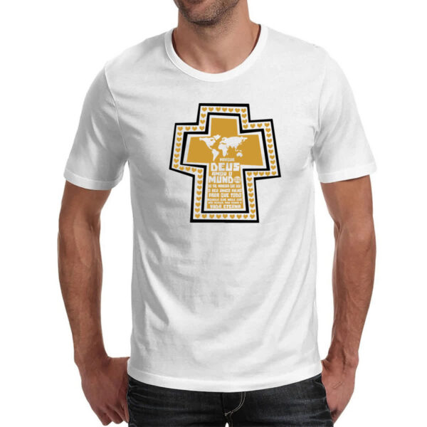Camiseta Unissex Gospel Joao 3.16  cruz dourada - Imagem 2