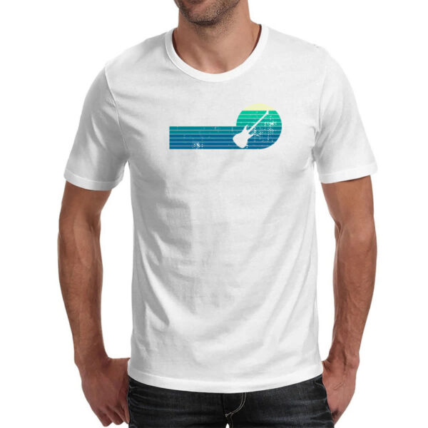 Camiseta Unissex Guitarra Espiral Sunset Art - Imagem 2