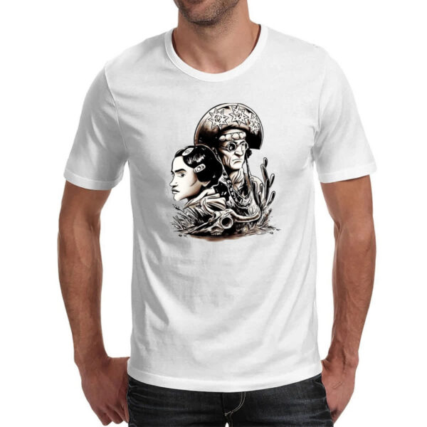 Camiseta Unissex Lampiao e Maria Bonita Desenho Grafite - Imagem 2