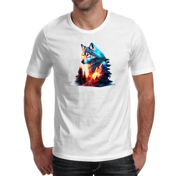 Camiseta Unissex Lobo brilhante terreno rochoso - Imagem 2