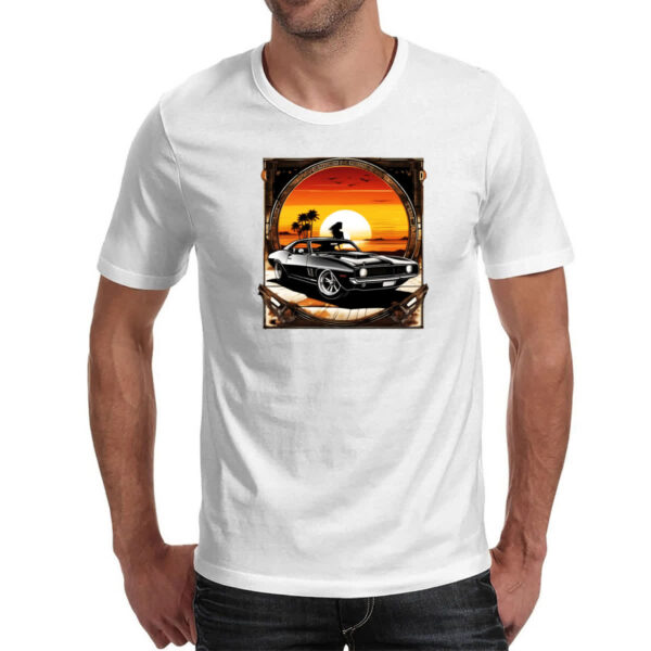 Camiseta Unissex Muscle Car Sunset Art - Imagem 2