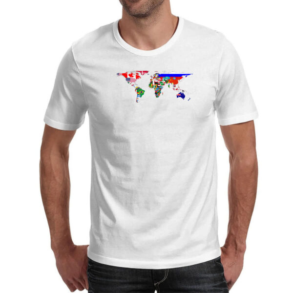 Camiseta Unissex Mapa Mundi Bandeiras - Imagem 2