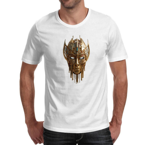 Camiseta Unissex Mascara dourada de guerra - Imagem 2