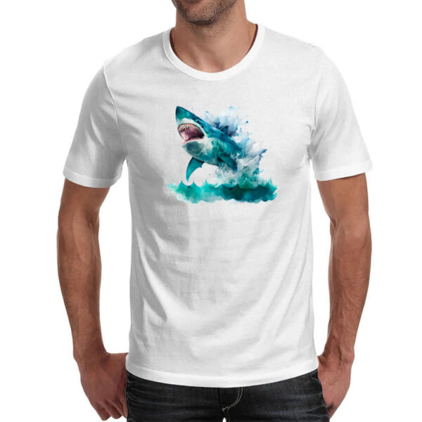 Camiseta Unissex Megalodonte aquarela 1 - Imagem 2