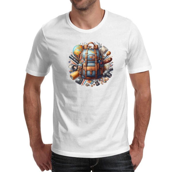 Camiseta Unissex Mochila viagem ao mundo - Imagem 2