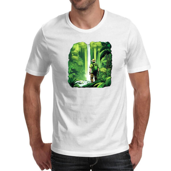 Camiseta Unissex Mochileiro aventureiro natureza cachoeira - Imagem 2