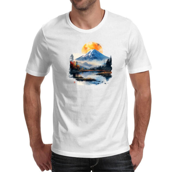 Camiseta Unissex Monte Fugi watercolor - Imagem 2