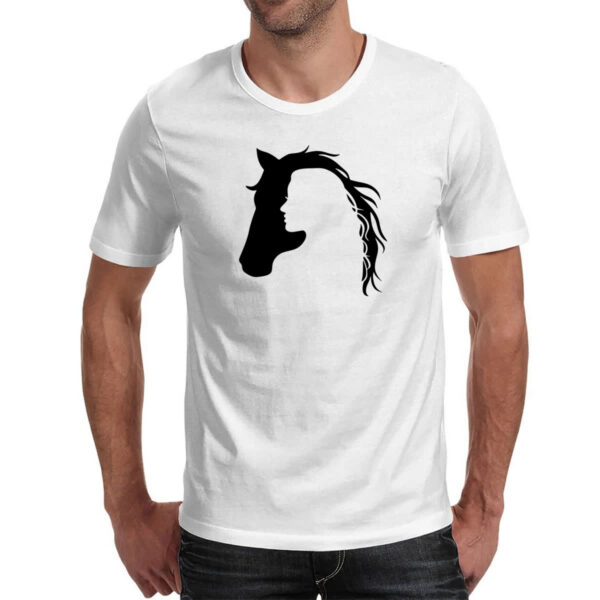 Camiseta Unissex Mulher e cavalo silhueta - Imagem 2
