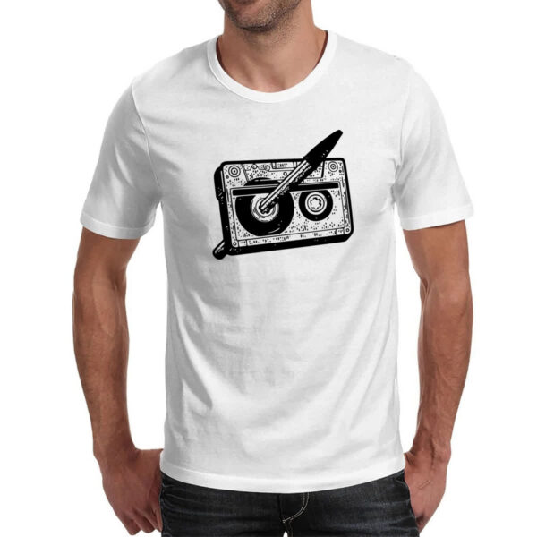 Camiseta Unissex Nostalgia Fita K7 e Caneta - Imagem 2