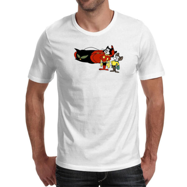 Camiseta Unissex Nostalgia Gato Corajoso e Rato Minuto - Imagem 2