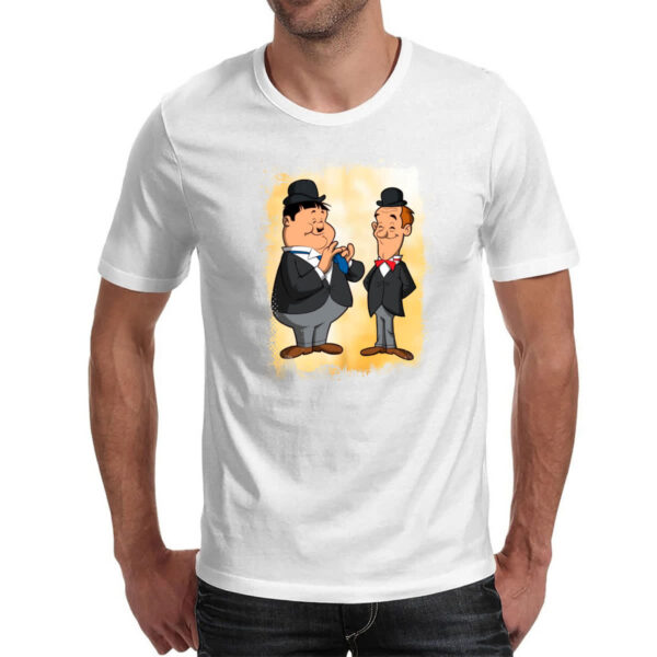Camiseta Unissex Nostalgia O Gordo e o Magro Cartoon - Imagem 2