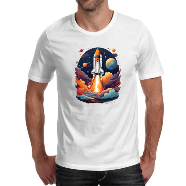 Camiseta Unissex Nave Espacial em lancamento - Imagem 2