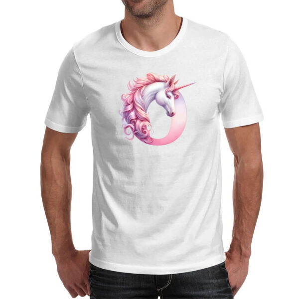 Camiseta Unissex Unicornio Alfabeto Letra O - Imagem 2