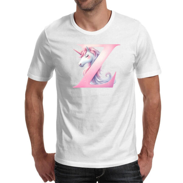 Camiseta Unissex Unicornio Alfabeto Letra Z - Imagem 2