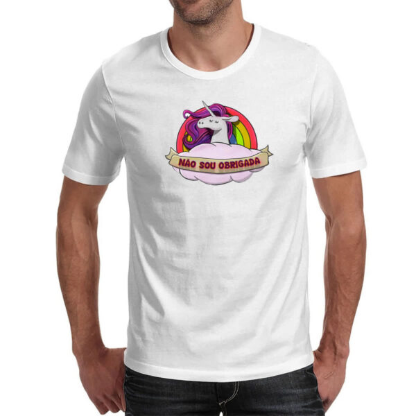 Camiseta Unissex Unicornio nao sou obrigada - Imagem 2