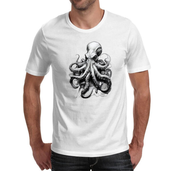 Camiseta Unissex Octopus desenho tatoo style - Imagem 2