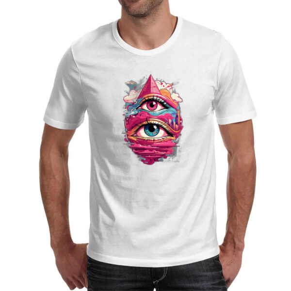 Camiseta Unissex Olho de Horus no ceu Street Art - Imagem 2