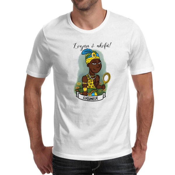 Camiseta Unissex Orixas Cartoon Logunede Logun o akofa - Imagem 2
