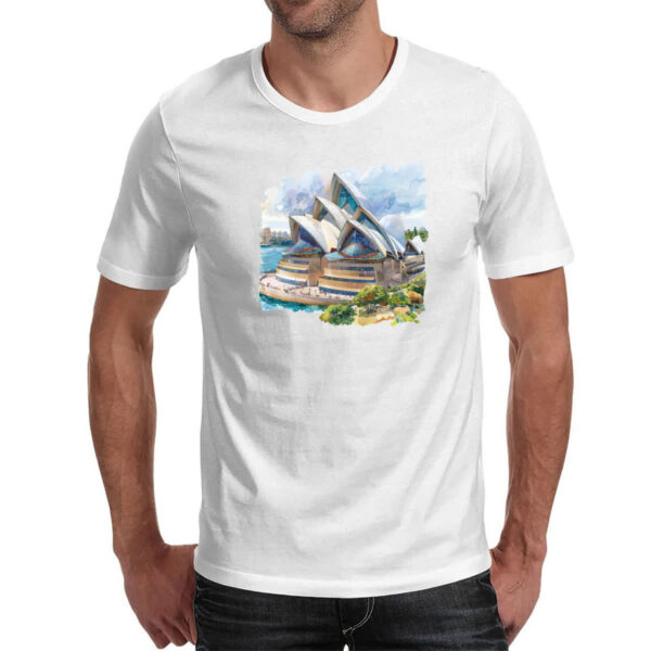Camiseta Unissex Opera de Sydney watercolor - Imagem 2