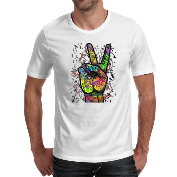 Camiseta Unissex Paz e amor grafite - Imagem 2
