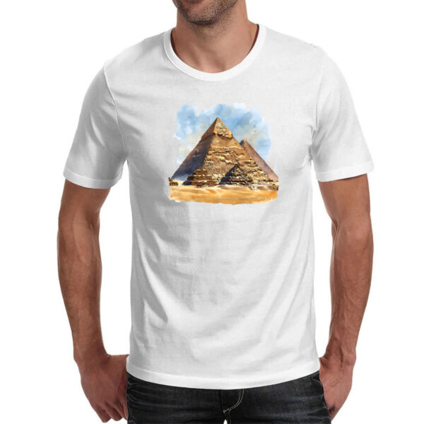 Camiseta Unissex Piramide de Queops watercolor - Imagem 2