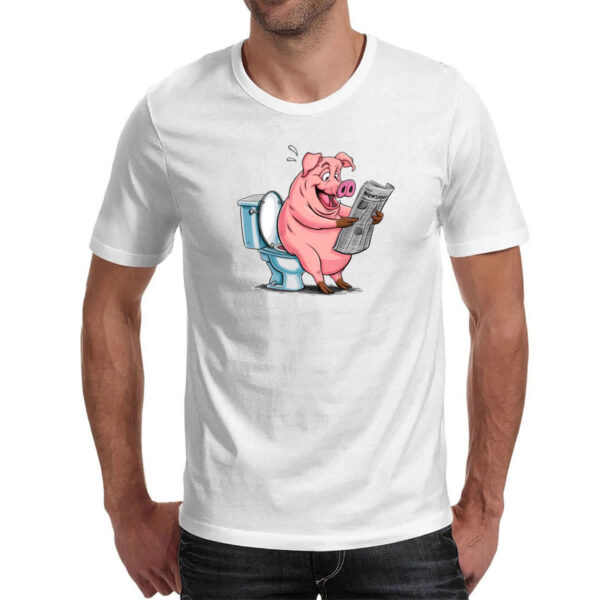 Camiseta Unissex Porco na sala de forca - Imagem 2