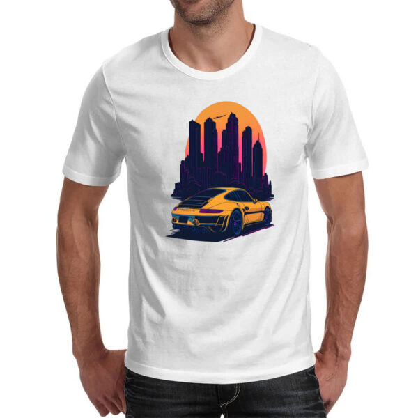 Camiseta Unissex Porsche Amarelo Sunset - Imagem 2